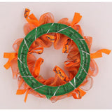 Halloween Pumpkin Wreath - 28cm Orange Mesh Door Decor with Mini Jack-o-Lanterns & Witch Print V888-ELOSUNG56816