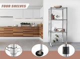 Modular Wire Storage 60x60cm Steel Shelving Chrome With Wheels For Garage Warehouse Or Kitchen V63-841241