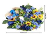 Blue and Yellow Wreaths Flower Garland Front Door V1294-YM0523-220328ZH04