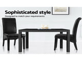 Artiss Dining Chairs Set of 2 Leather Parsons Chair Black UPHO-C-DIN-1016-BKX2