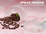 2 pieces Clear Glass Candy Storage Jar, Lidded Crystal Candy Dish, Elegant Food Container for Home V1370-AZ4-16675