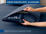 4 Piece Hotel Bamboo Cooling Sheet Set -Ultra Soft 2000TC Breathable Bed Sheets Set with 37 V1317-ZXW9-AUQ-4JT-NV