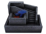 Resin Geometric Model LED Desktop Water Fountain Green Plants Planter Home Office Desktop DecorEU V1294-YM0901-3115210073112