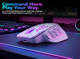 SOLAKAKA Wireless MMO Gaming Mouse 16 Buttons Bluetooth 24000 DPI RGB XFF3-MSSM809P-WH