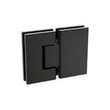 100x80cm Corner Frameless Shower Screen with Black Brackets and SS Hinges, Square Knob Handle V63-862701