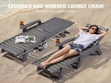 Outdoor Chaise Lounge Chair 6 Positions Reclining Patio Bench Lounger Gray V952-HDPESLTYGDTYX7BM7001V0