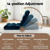 Artiss Floor Lounge Sofa Bed Flannel Fabric Navy FLOOR-SBL-M193-S-NA