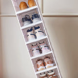 6-Tier Stackable Shoe Storage Box Set, featuring easy-access front-opening waterproof transparent V1106-KDDXNSNH002