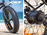 VALK Electric Fat Tyre Cruiser Bike, eBike with Throttle, Matte Black V219-BIKEMBVAF5KA