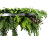 Silver Framed Roof Hanging Disc with Draping Life-Like Plants UV Resistant 60cm V637-DP88001S