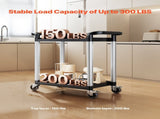 Utility Cart, 300 lbs Load Capacity, 2-tier Utility Plastic Cart with 360&deg Swivel Wheels V952-SXSYTCZHHS2CIXC11V0