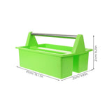 Green Plastic Cleaning Supplies Basket with Handle and Two Compartments for Easy Organization V1369-AZ3-W-20625