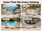 Gardeon Outdoor Bistro Set 3 Piece Patio Furniture Conversation Table and Chairs Grey ODF-BISTRO-STL-GR