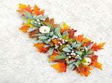 45CM Artificial Pumpkin Leaf Swag Holiday Front Door Decor Versatile Artificia Fall Teardrop Swag V1294-YM0901-240617HL06-1