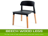 4X Retro Belloch Stackable Dining Cafe Chair BLACK V274-FT-J919-BK4