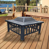 18" Square Metal Fire Pit Outdoor Heater V63-801967