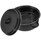 Cast Iron Casserole Pot with Lid, Ergonomic Handles, Round Roaster Oven Cookware, 10.6x9.4x6.9in V1192-AZ-W-22311