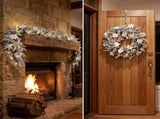 Christabelle Snow-Tipped Snowflocked Tree 61cm Snow Wreath Colonial with Lights 2.74m Garland S CMB-BXS211SN-WG