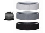PROFLEX 3-Piece Hip Resistance Band with Storage Bag, Grey, Dark Grey, Black Pack V219-FTNRBSFT3GBA