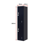 2-Door Vertical Locker for Office Gym Shed School Home Storage V63-832481