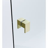 100cm Frameless Diamond Shower Screen Gold U-Brackets with SS Hinges & Square Double Pull Handle V63-911211