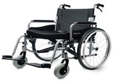 EQUIPMED Extra-Wide Folding Wheelchair, Aluminium Frame, 150kg Capacity, 24 Inch Wheels, Park V219-HELWLCEQW31A