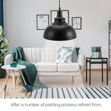 E27 Metal Chandeliers Hanging Ceiling Light Pendant Lamp Shade Fixture Black V1294-YM0901-ZM01710-01
