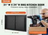 BBQ Access, 788x610 mm Double Outdoor Kitchen, Cold Plate Flush Mount, Wall Vertical V952-SMMBSCJMHS31CL51JV0