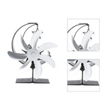 Heat Powered Stove Fan 7 Blade Moon Model Silent Operation Circulating Warm Air Highly Efficient Log V1294-YM0706-3114230120113
