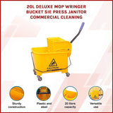 20L Deluxe Mop Wringer Bucket Side Press Janitor Commercial Cleaning V63-824801