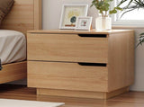 Artiss Bedside Table 2 Drawers Nightstand Pine FUR-U-BS-04-WD