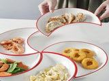 Crescent-Shaped Plate Ceramic Plate Set Party Platter Creative Dish Plate - Red - Size 4PCS V1347-DSZ-001-1001-RED-4PCS