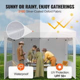 Pop Up Canopy, 2.95 x 2.95 m Instant Canopy Portable Gazebo with 3 Sidewalls & 2 Ventilated Windows, V952-DCSYPPBK1010EPGQXV0