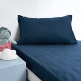 Minikins Junior Cotton Combo Fitted Sheet Set Storm Navy Single V442-SIM-FITTEDSS-SOLID-STORMNAVY-SB