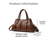 Brown Women's Premium Wear-Resistant Leather Shoulder Bag - Vintage Frame Kiss-Lock Handbag & V888-ELOSUNG42969