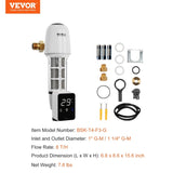 Spin Down Filter, 40 Micron Whole House Sediment Filter for Well Water, 1" G-M 1 1/4" G-M, 8 T/H V952-ZDCXQZSGLQFC03MQTV9