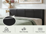 Artiss Gas Lift Queen Bed Frame and Bedside Table Set Leather Black BFRAME-SET-NINO-BSIDE-BK