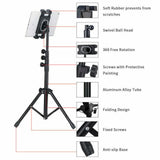 Adjustable 4.7-12.9" Stable Tripod Floor Stand Lazy Tablet Mount Holder for iPad V767-MGF021