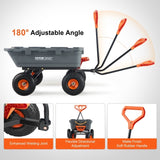 VEVOR Dump Cart, Poly Garden Dump Cart with Easy to Assemble Steel Frame, Dump Wagon with 2-in-1 V952-SLZXTC800B00XSY7GV0