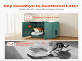 Cat Litter Box Enclosure, 80 cm Hidden Litter Box Cabinet, Wooden Indoor Cat Washroom with V952-JSLMMSPWQ315F4YRL001V0