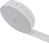 1 Inch by 32 Yard White Buttonhole Elastic Band Heavy Stretch High Elasticity Knit Elastic Band V1258-DP02-F-571