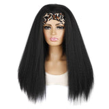 Turban Headband With Long Hair And Corn Beard Wig - Black PRL-7056214750DBT