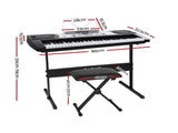 Alpha 61 Keys Electronic Piano Keyboard Digital Electric w/ Stand Stool Silver EK-JK-60-SL-H-B01