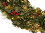 Christabelle 61cm Christmas Wreath Bristle Berry with LED Lights Front Door Decoration Ornament 112_OPBB61