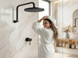 Cefito 9'' Rain Overhead Swivel Shower Head with Wall Bathroom Mixer SHOWER-A3-RO-9-BK-MIXER-RO