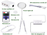 Linkable Under Cabinet LED Lighting 12V Slim Aluminum Dimmable Puck Lights Direct Wired with RF V1171-CC-CW006-EU