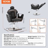 VEVOR Salon Chair, Hydraulic Recliner Barber Chair for Hair Stylist, 360 Degrees Swivel 90&deg;-130&deg; V952-SLYZ2534485YD92F0V0