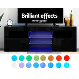 Artiss Entertainment Unit TV Cabinet LED 160cm Black Bobi FURNI-O-LED-TV160-BK-AB