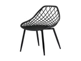 Gardeon 4PC Outdoor Dining Chairs PP Lounge Chair Patio Garden Furniture Black ODF-CHAIR-PP002-BK-4X