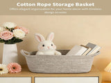 3PCS Cotton Rope Storage Baskets, Woven Baskets for Shelves, Decorative Linen Toy Storage Basket Set V1369-AZ3-W-08816